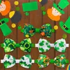 Dog Abbigliamento 5 pezzi di colori misti di St. Patrick's Day Bow Weies Green Cat for Dogs Accessori per animali domestici Prodotti