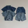 0-3y Toddler Baby Boy Clothing Set Soft Short à manches courtes Top Top Summer Childrens Clothing 240428