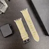 Groothandel Luxe Apple Watch Band 38mm 40mm 41 mm 42 mm 44 mm 45 mm 49 mm Flower Leather Watchs Strap Polsband voor IWatch 9 8 7 6 5 4 SE Designer Watchbands