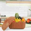 Mugs Woven Basket For Kitchen Egg Storage Baskets Organizing Hamper Multi-functional Bread Supply Food Weave With Lid