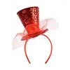 Partyversorgungen Mini Top Hat Decor Carnival Hair Accessoires Live -Studenten Live Broadcast Hairband Pailletten Stirnbänder Buntes Hoop