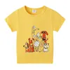 Baby Boys Girls Summer T -shirt Kid Cartoon Diertops T -shirt Maat 3 4 5 6 -jarige Kinderkleding 240511