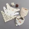 Bibs Burp Cloths Baby Bib Bandana Fine Grain Baby Bib 0-1 Year Dents Baby-Absorption ABSORPTION FORMABLE FLORAL BIB D240513