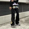 High Street Y2K Retro Jeans Couture des jeans déchirés pour hommes Ins Niche Fried Street Hiphop Design Casual Trafle 240420