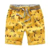 Shorts tecknad tryckt häst sommar pojkar shorts andas linne 100% bomullsbarn shorts för flickor 2-7 år barn kläder T240509