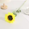 Fleurs décoratives fleur simulée à tête simple tube de peau artificielle de tournesol marguerite fondation de mariage décoration grande