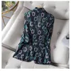 Jaquetas femininas Terno impresso Jaqueta de verão Online Celebridade Versão coreana de lazer Slim Lace Fin -protetor solar roupas de protetor solar
