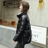Giacche da donna cappotti femminile con zip-up giacca nera corta trapunta imbottita imbottitura ad anatra invernale inverno inverno