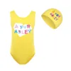 Ensembles de vêtements Adley Girls Swimsuit + Cap Set Swimsuit for Big Girls Massuit de Skis Taille 8 Toddler et Baby Massuit de maillot de bain Ensemble de 1 Poison2405