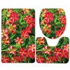 Bath Mats Wild Flower Design Bathroom Mat Set Absorbent Door Carpet Toilet Seat Cover U-shaped Floor Home Decor