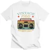 Herr t-shirts Stylish Mens Vintage 1960 T Shirt Radio Authentic Quty T Short Slves Round-Neck Cotton Tshirt Birthday Present T-shirt T240510