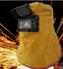 Masque de casque de soudage en cuir W Solar Auto Darkening Filtre Lens Hood Y0321 240422