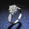 Branches de mariage Femmes Luxury 18K Platinum Eternal Ring True Gra VVS 1 Carat Moissanite Diamond Exquis Bijoux Bijoux ACCESSOIRES DE BRIDAL Q240511