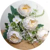 Fleurs décoratives 32 cm American Artificiel Flower Floke Floke Small Peony Silk Home Wedding Decoration Salon Fake