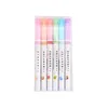 6PCSSet Kawaii Flowers Line Formed Highlighter Pens Roller Tip Curve Liner Marker för att skriva journaldragning Stationery 240511