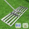 Dremmt Leveling 30x10 Inch, (professional-grade) Lawn Leveler Tool with Stainless Steel Handle Rakes Lawns Heavy Duty Landscape Rake for Backyard, Garden, Golf