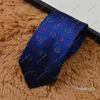 cravatta da design a quadri di lussuosa cravatta da design in seta senza scatola blu bianco