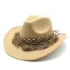 Nuovo cappello da feltro morbido in cintura in stile britannico per uomo e donna cappello piatto da gentiluomo cappello jazz cappello jazz cappello da cowboy occidentale