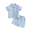 MA Baby 6m-4y Baby и Pajama Set Set Stemped Summer Shot Ride Top и Shorts D01 240428