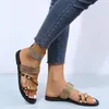Luxury Rhinestone Sandalias Mujer Summer Sandals Women Flip Flops Flat Sandals Ladies Shoes Female Outdoor Bling Slippers 240509
