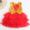 Girl Dresses Flower Boy Wedding Dress Children's Fluffy Gauze Fashionable Princess