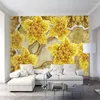 Wallpapers Custom Wallpaper Gold High-grade Diamond Flower Jewelry Background Wall Painting Waterproof Material