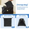 Bouteilles de rangement Pu Leather Sof Sac Pouch Pouch pour autour des écouteurs AE TP-1 DJ Black