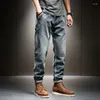 Jeans pour hommes pantalons de cowboy masculin rétro lavés directement pour les hommes plus taille pantalon xs de haute qualité de la jambe large kpop