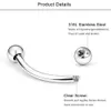 110st 16g stål Tiny Curved Eyebrow Barbell Ear Navel Belly Ring Piercing Smycken för kvinnor Män 6mm 8mm 10mm 240429