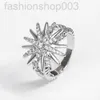 Desginer David Yurma Armband smycken Flower Elektropläterad full imitation Diamond Star Light Luxury Style Accessory Ring for Women