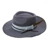 Bérets Roleplay Cowboy Chapeaux Wool Fedoras Jazzs Hat Music Festival Costume Headswear