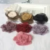 Fleurs décoratives 5pcs en mousseline en mousseline en mousseline en mousseline en mousseline de soie couche à fleurs de rose robe robe vêtements de décoration coiffeur coiffure bricolage accessoires