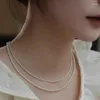 Colares pendentes de 2/3mm estilo vintage de colar de gargantilha de cadeia de pérolas brancas para mulheres casamentos de jóias de moda de clavícula curta por atacado