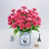 Simulation de fleurs décoratives 10 têtes Bouquet Bouquet Living Room Dining Table Home Decoration Wedding Fake Artificial Flower Mother's