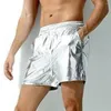 Mäns shorts våt utseende kroppsbyggande varumärke casual faux läder fitness fyra säsonger gym män mens regelbundna comfy