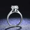 Bagues de mariage Luxury PT950 Anneau de diamant en platine adapté aux femmes bijoux éternels True 1 Carat Gra Mosilicon Bridal Accessoires Q240511