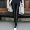 Frauen-Leggings Herbst Frauen glänzende dünne Strumpfhosen Voller Knöchel Länge Stretchhose Basis M-XL