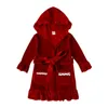 Zestawy odzieży Bożego Narodzenia chłopca dziewczyna czerwona piżama na rok Velvet Kids Family Match Pejamas Bathobe Outfits Dzieci PJS odzież domowa