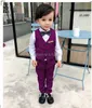 Костюмы детские блейзер жилеты 3pcs set цветочные мальчики свадебное костюм детей формальное смокинг