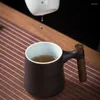 Mugs Chinese Tea Cups With Filter Ceramic Creative Bubble Cup Kongfu Coffee Set Hand Pottery