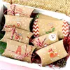 Geschenkwikkeling 1 Set Christmas Boxes Kraft Paper Candy Cookies Snack voor Xmas Year Party Biscuit Bag Noel Navidad