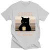 T-shirts voor heren grappige kattenkoffer omdat moord verkeerde letter t-shirt mannen dames 100% katoenen t-shirts oversized korte slev ts kleding t240510