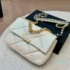 Designerka Pearl Color Bag na ramię skórzana pikowana torba do makijażu Złota i czarny sprzęt Matelasse Łańcuchowe torba na korpusie torebka o dużej pojemności