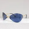 SS24 Classic Senior Designer Frameless Solglasögon MU91 Fashionabla nya kvinnors solglasögon Polariserade kvinnors reser Vintage Glasögon Toppkvalitet med glasögon Box