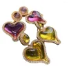 Boucles d'oreilles Stud Vintage Temperrament Glass Heart With Ringestone for Women's Girl Party Gift Bijoux en gros
