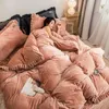寝具セットサンゴベルベット4ピース冬の赤ちゃんフランネルキルトセットクリスタル1.8mベッドシート