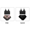 Accueil Vêtements Femmes Lace Sexy Pyjamas Nights Nights Black Pink L XL XXL V COUP LOW CUP ET SORT SOLK