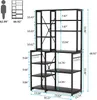 Armazenamento de cozinha Baker's Rack de 5 camadas de 5 camadas Mesa de prateleira de utilidade com 10 ganchos em forma de S prateleira organizadora da estação de trabalho (preto)