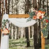 Dekorativa blommor bröllop båge konstgjord blommig swag för lintel hem dekoration lämnar ros pion solrosor dörr krans