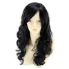 WIG WIG Черный красный градиент парик Gold Hairstyle Head Cover Long Curly Hair